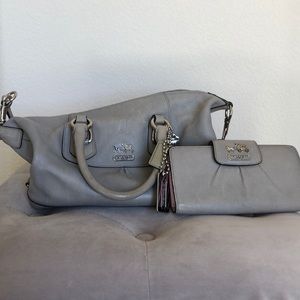 Leather Coach Bag & Matching Wallet